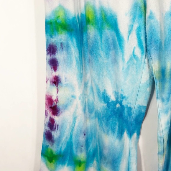 Rainbow Yoga Love Tree Large Pants Tie Dye Handmade Blue‎ Purple Lounge 539 - Picture 9 of 12